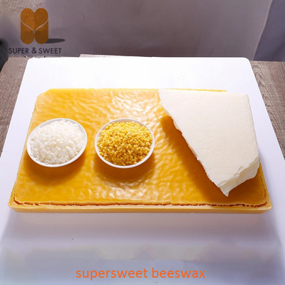 100% Pure Natural Beeswax Slabs , White Beeswax Granules 25 kgs