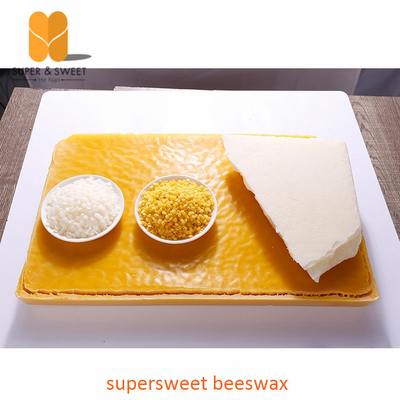 100% Pure Natural Beeswax Slabs , White Beeswax Granules 25 kgs